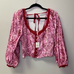 Free People Retro Combo Velvet Top